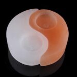 Selenit Doğaltaş Yin Yang Mumluk 11x11x3,5 cm